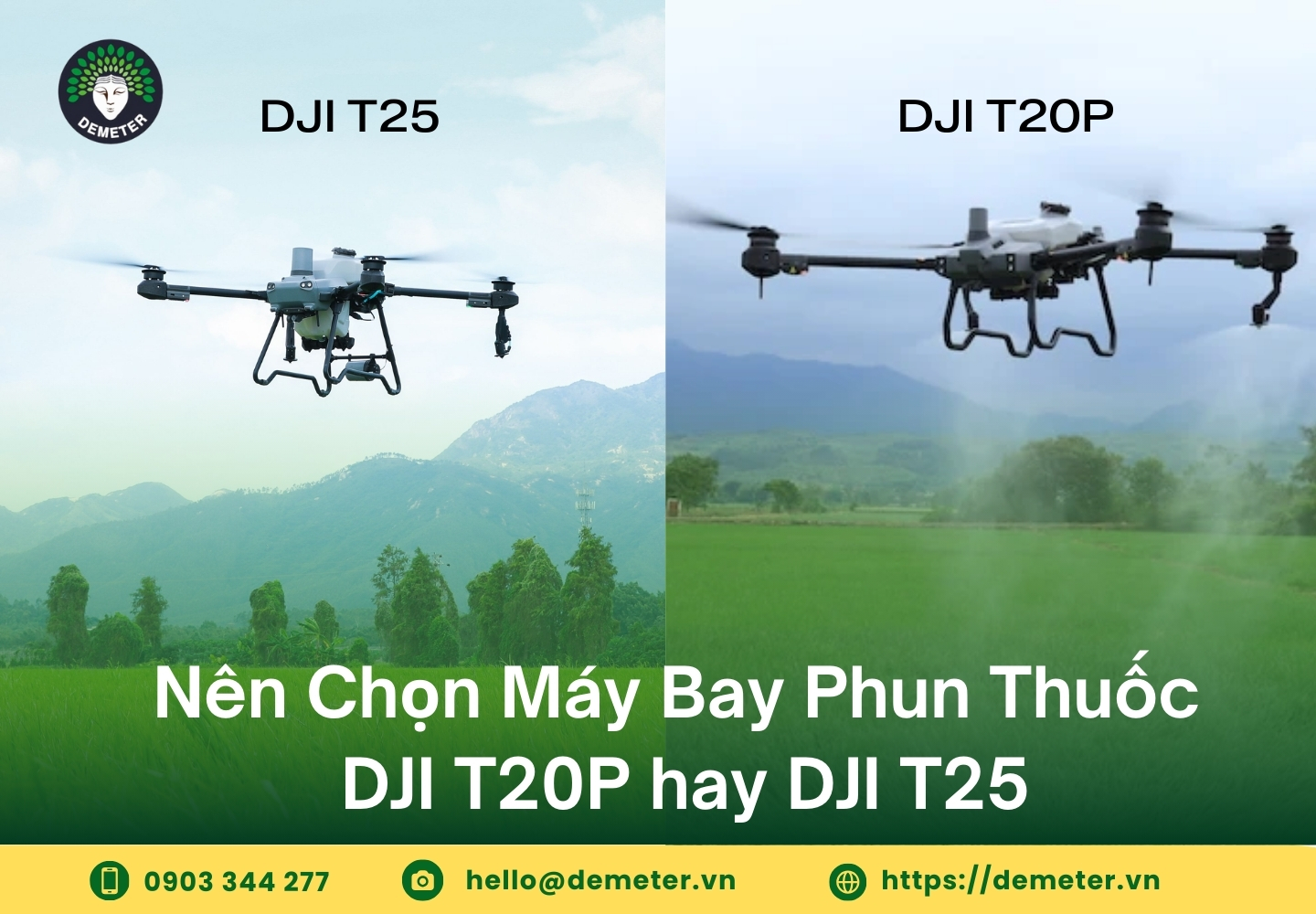 DEMETER - So Sánh DJI T20P Và T25: Ưu Và Nhược Điểm Của Mỗi Loại